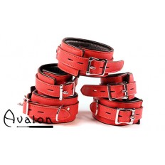 Avalon - DENY - Collar og Cuffs, 5 deler, Rødt